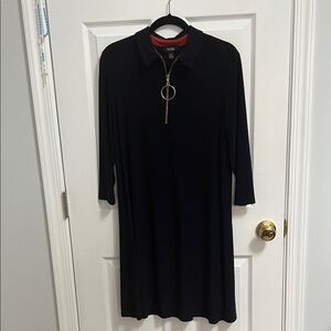 MSK Navy Blue Long Sleeve Dress with Gold Zipper